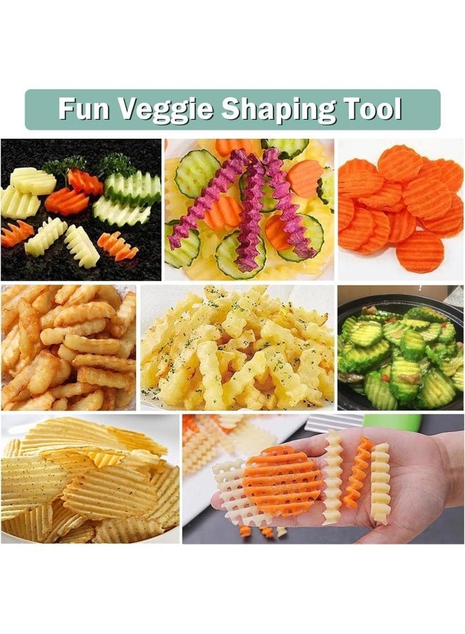 Crinkle Cutter for Veggies Potato Cutter for Fries, Stainless Steel Blade, Potato Slicer French Fry Crinkle Cutter, Crinkle Chopper Wavy Cutting Tool for Potatoes Carrots Cucumbers - Image 5